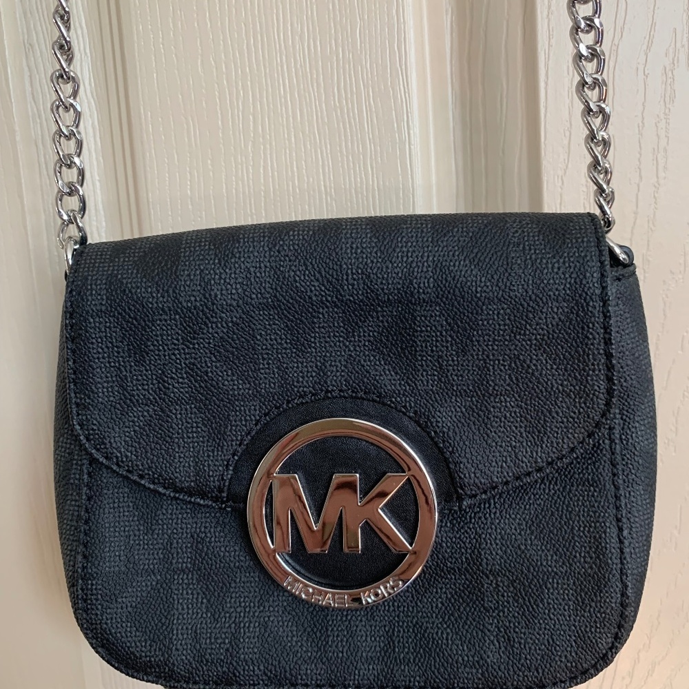 Michael Kors Gray Logo Small Crossbody Handbag